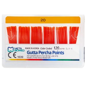 گوتا پرکا متا 2 درصد - Meta Biomed Gutta Percha Points 4 گوتا پرکا متا 2 درصد سایز 20 - Gutta Percha Points