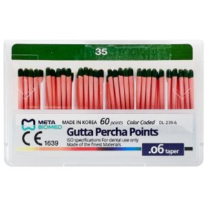 گوتا پرکا متا 6 درصد - Meta Biomed Gutta Percha Points 3 گوتا پرکا متا کره ای | گوتا پرکا متا هولوگرام دار