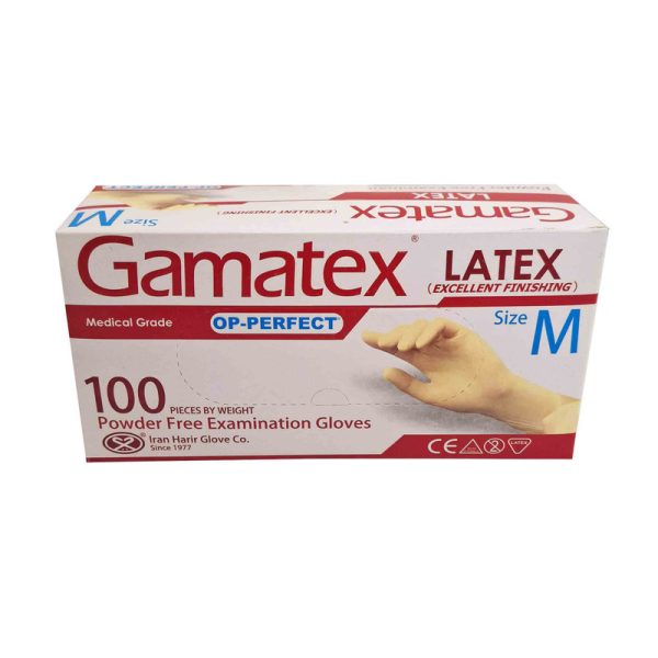 دستکش لاتکس بدون پودر اپی پرفکت (100 عددی) - Gamatex OP-Perfect