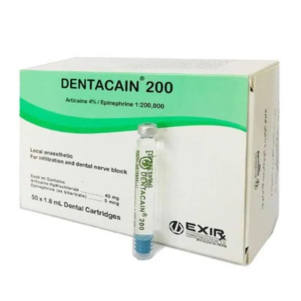 بی حسی دندانپزشکی (کارپول) 4% دنتاکائین (آرتیکائین) اکسیر – Dentacain